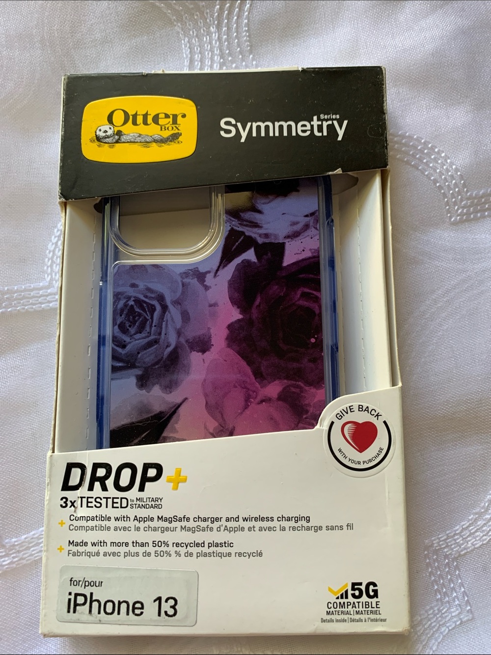 OtterBox Symmetry Series Purple & Pink Floral Case for iPhone 13